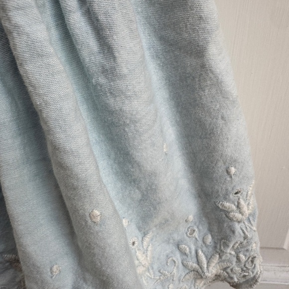 Cynthia Rowley 3T Girls Light Blue Denim Overalls Dress Jumper with Lace Trim - Picture 4 of 8